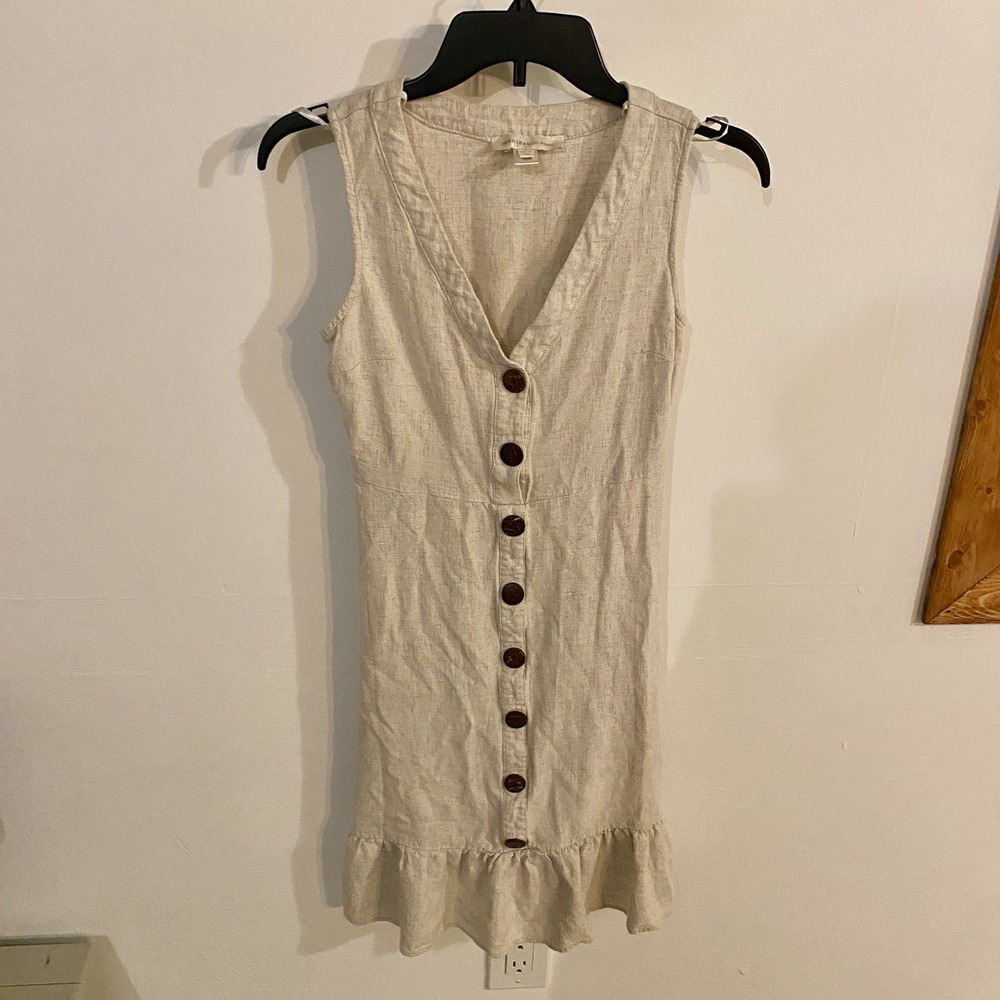 Monteau Los Angeles Women's Sleeveless Dress Button Front Size Medium M‎